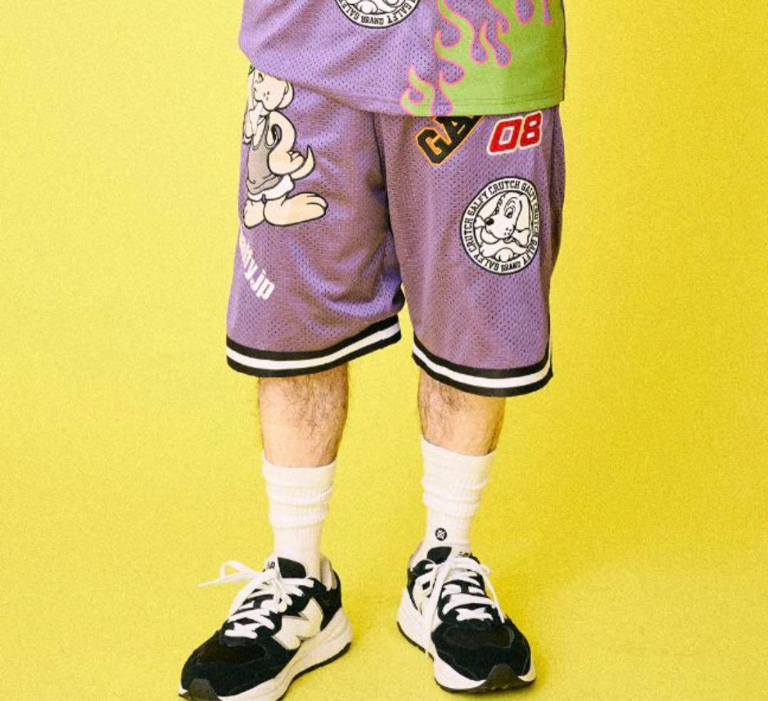 新品未使用ガルフィー刺繍メッシュバスケットパンツ ハーフパンツ 完売人気商品