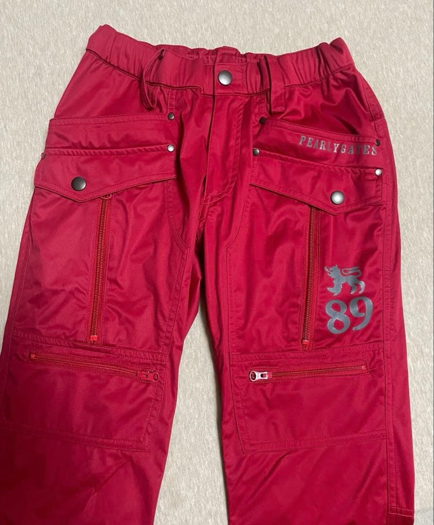パーリーゲイツ　ゴルフ　パンツ　レッド　0 美品
