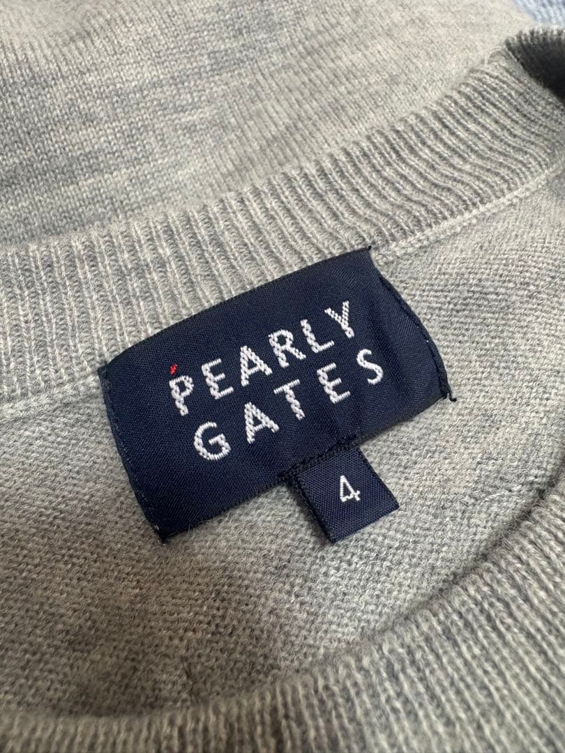 【美品】PEARLY GATES セーター サイズ4 グレー メンズ