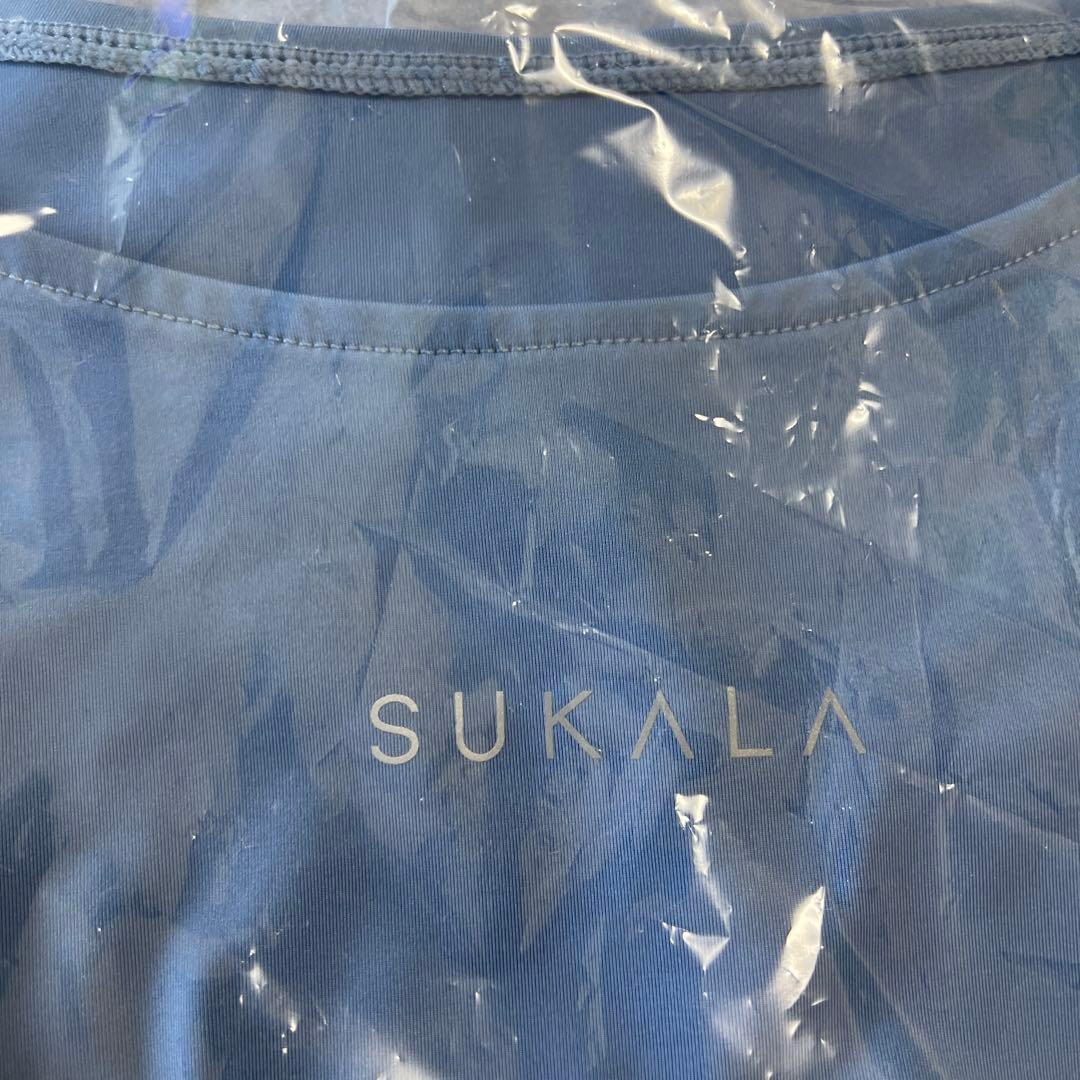 【新品】SACRA ブルー フレンチスリーブ ヨガウェア