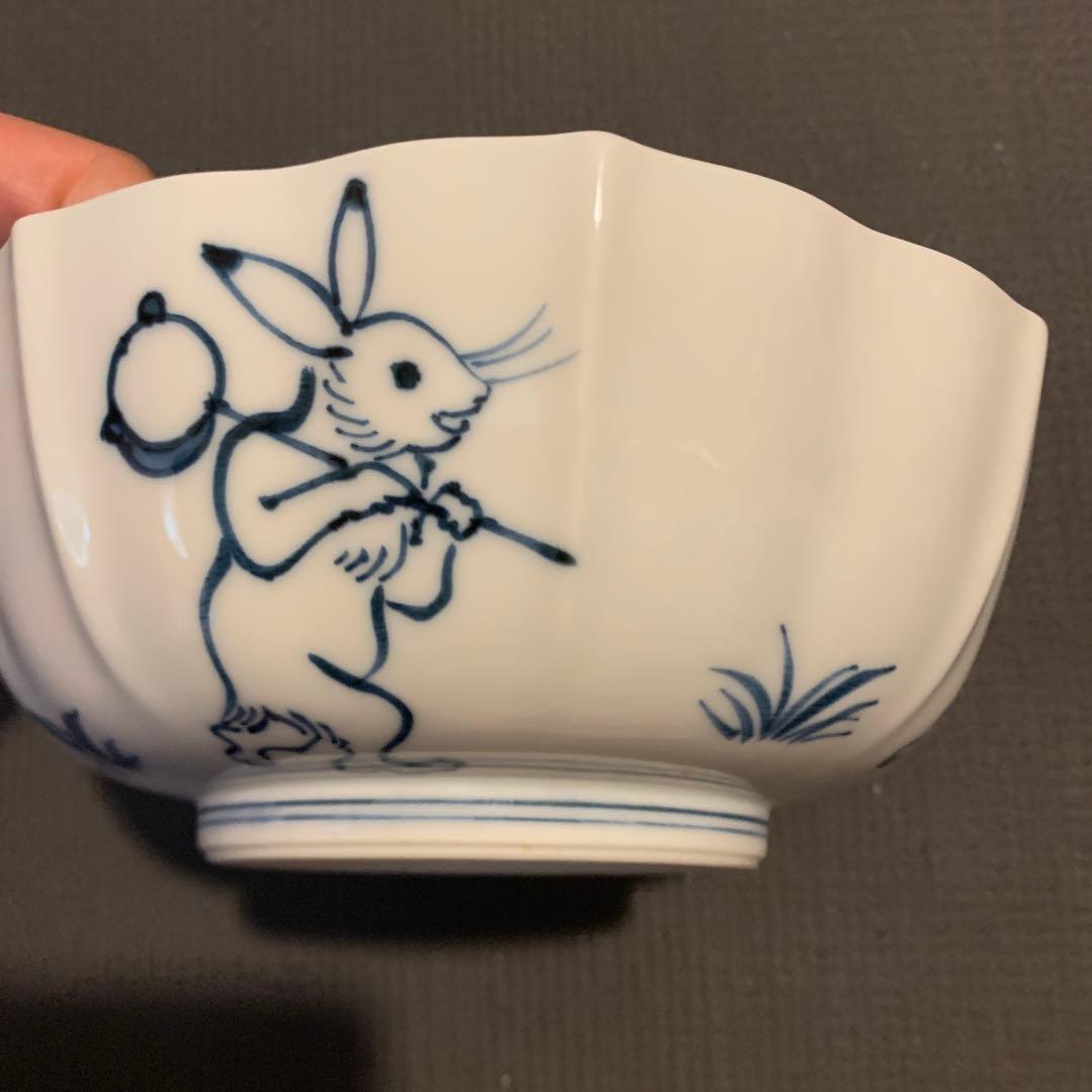 鳥獣戯画モチーフ 6寸八角小鉢