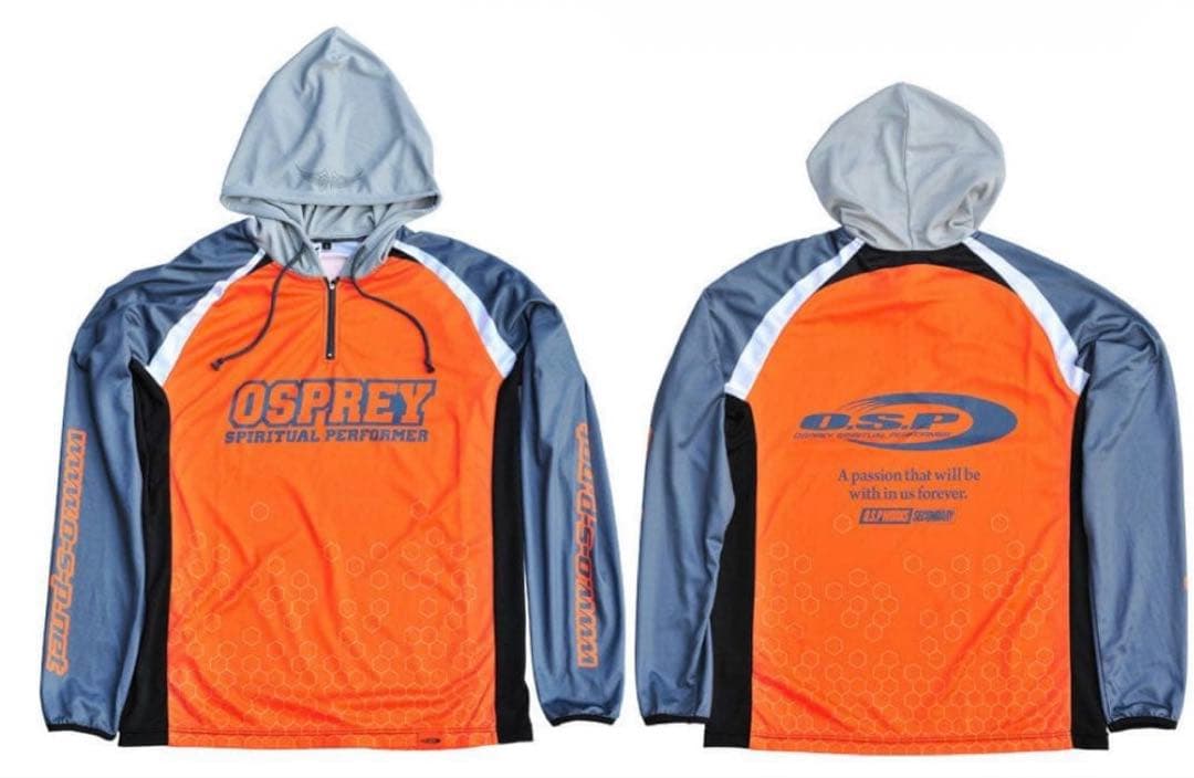 OSP フーデッドロングスリーブTシャツ・モデル5 XL オレンジ 新品・未開封