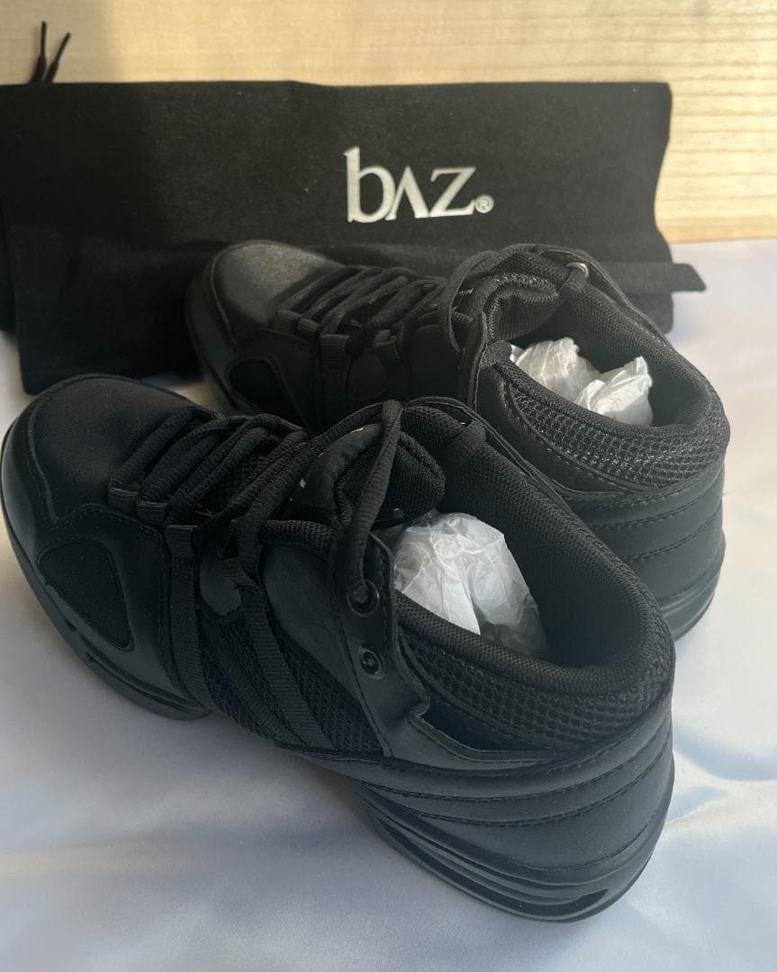 再値下げ【未使用保管品】baz ブラック ダンスシューズ 24.5㎝ 袋付き