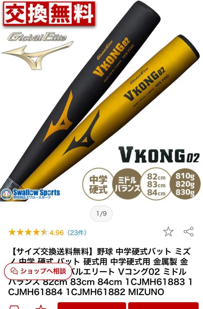 Mizuno V-KONG 02 硬式バットとケース
