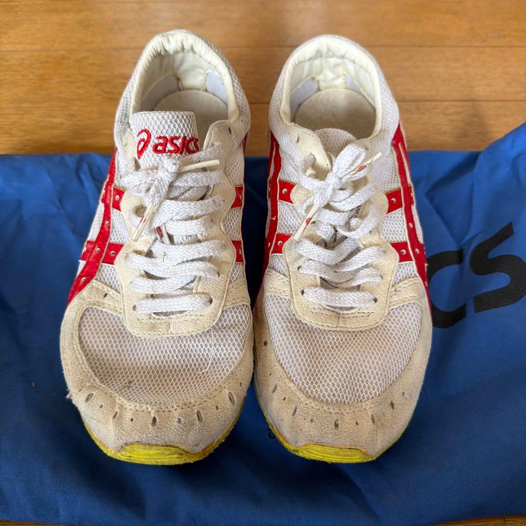 ASICS スパイクシューズ ホワイト/レッド２５センチ