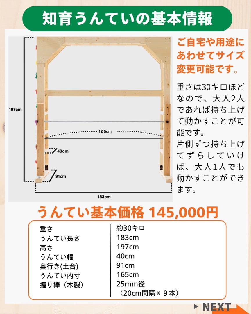 うんてい　雲梯　ボルダリング　頑丈設計　知育うんてい