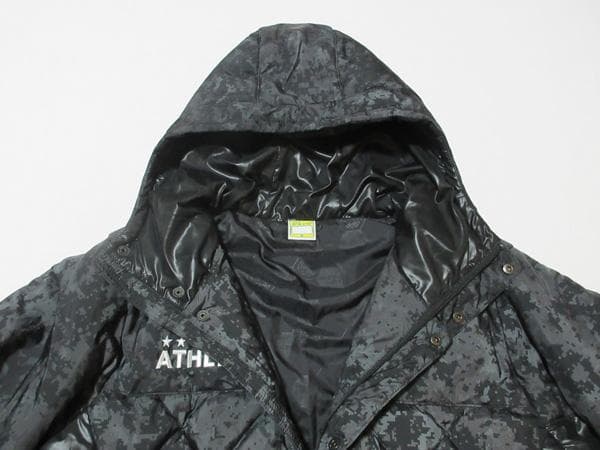 ATHLETAアスレタ迷彩カモフラージュ柄ベンチコートロングコートMフットサル