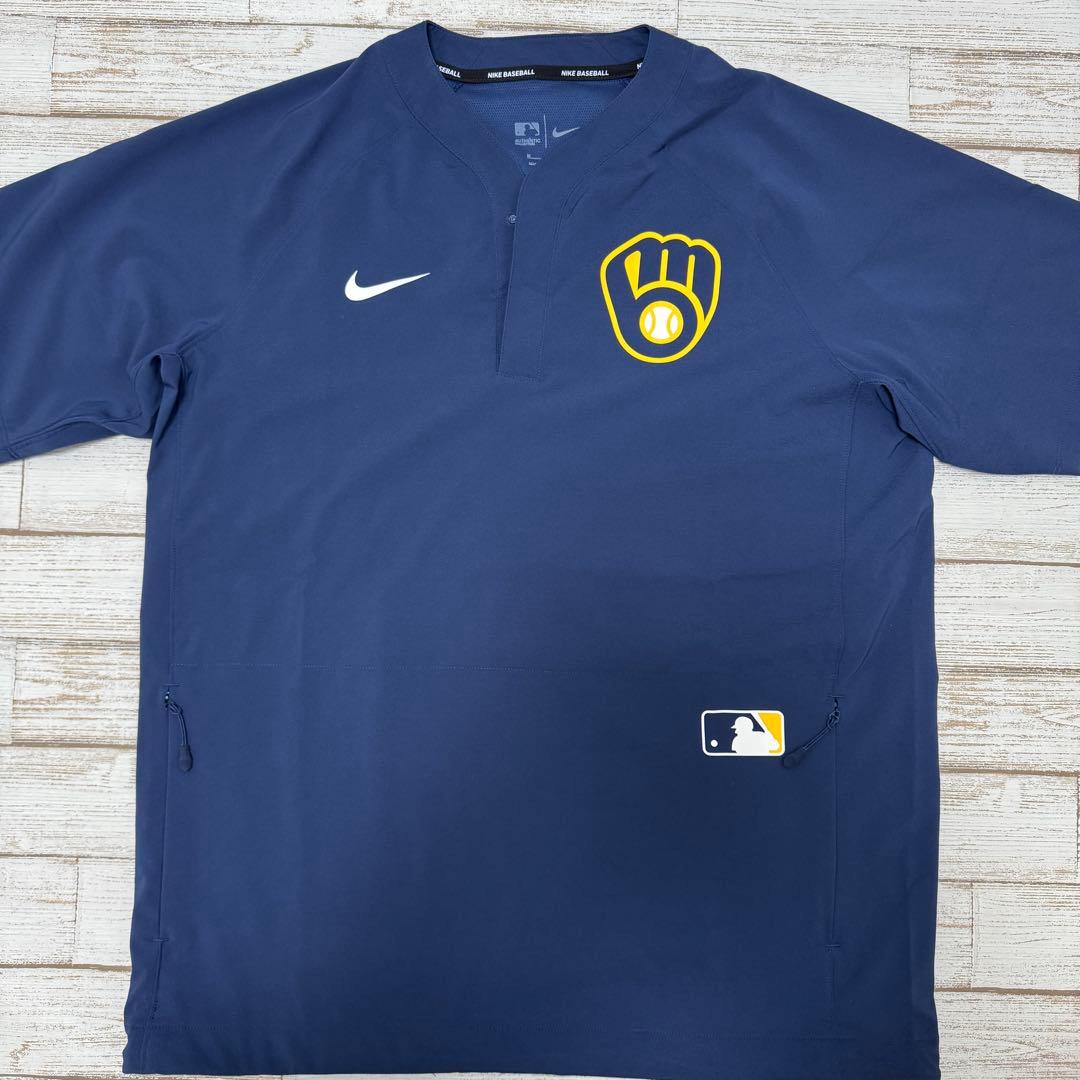 【美品】ナイキ MLB ブリュワーズ ウィンドシャツ 2025年モデル