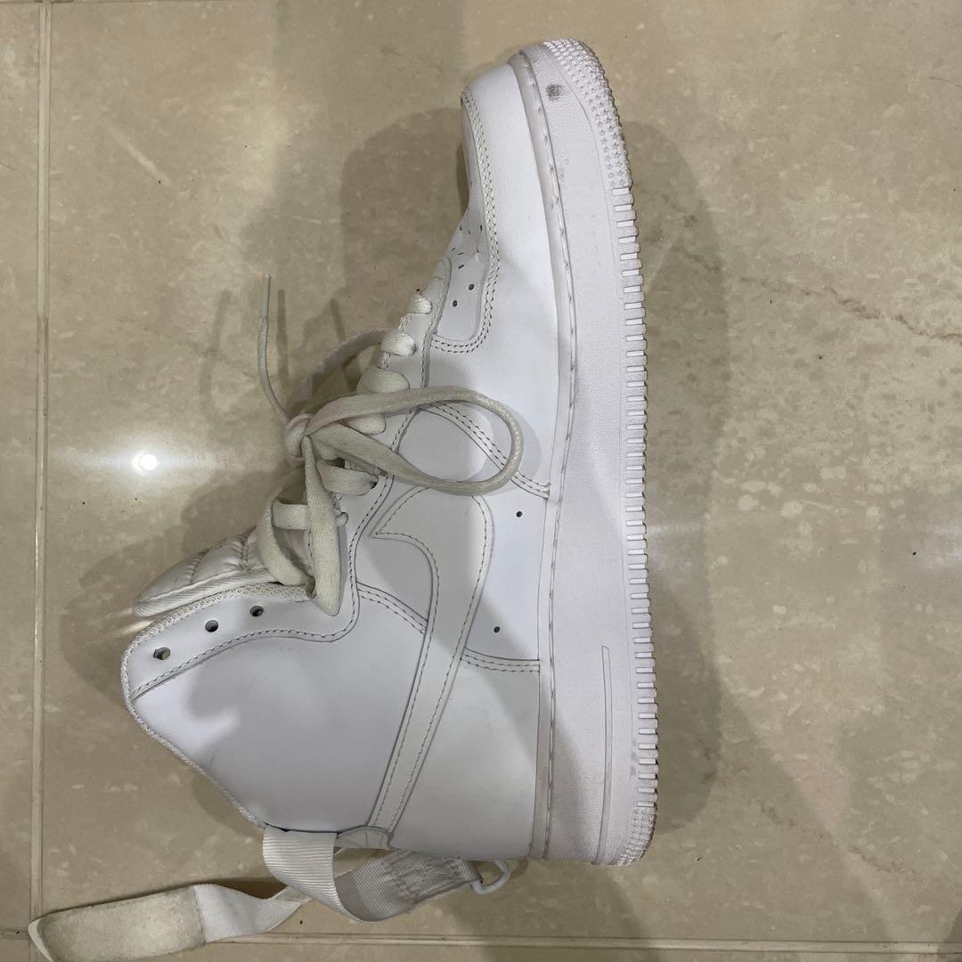 【人気モデル】NIKE エアフォース1 ハイカット オールホワイト27cm