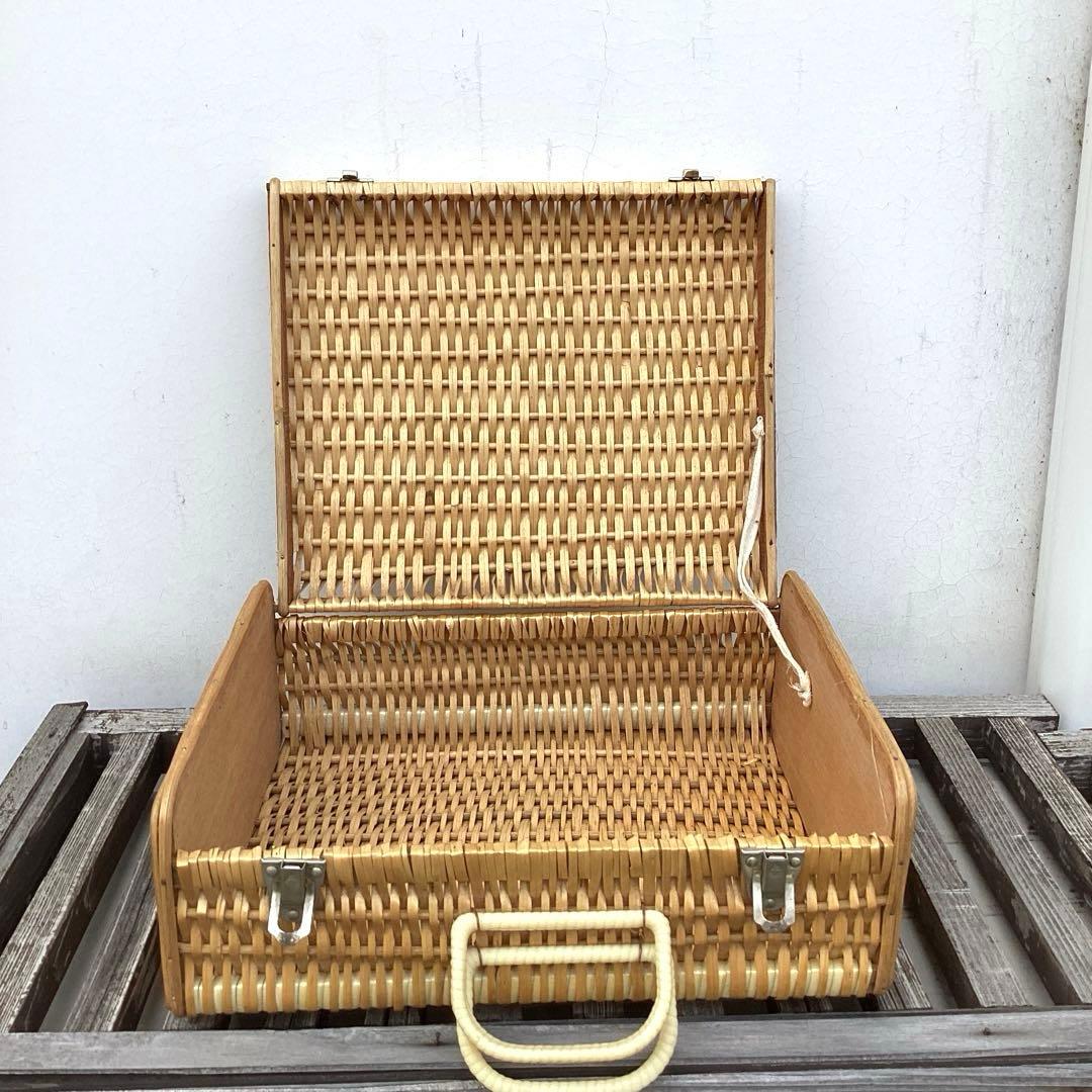 ヴィンテージ　昭和レトロ　ラタン　籐　バスケット　カゴ　かご　トランク　籠