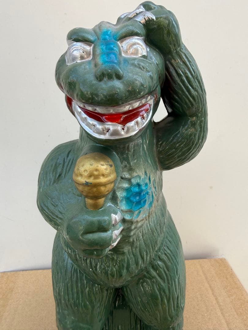 美品 90s ゴジラ マイク 貯金箱 陶器 フィギュア
