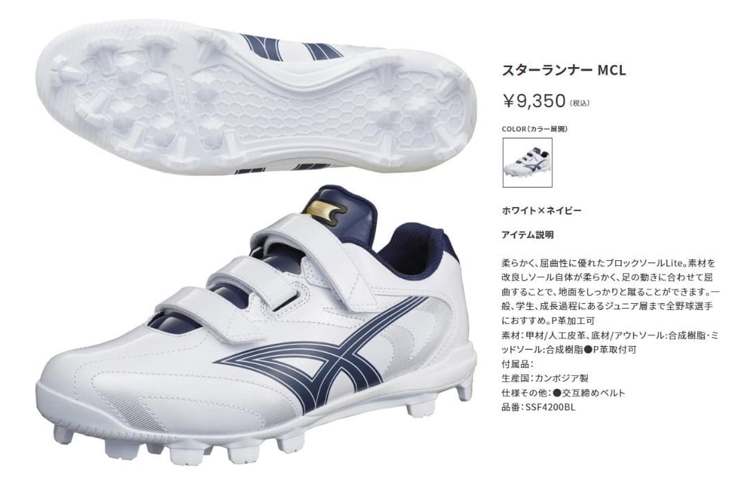 新品未使用 SSK ブロックソールスパイク SSF4200BL 23.0cm