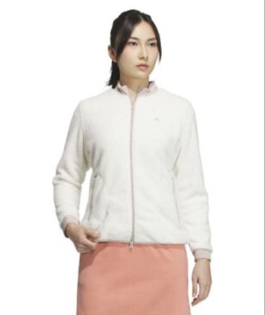L ☆新品　アディダス ゴルフ バックグラフィック ボアジャケット　ホワイト