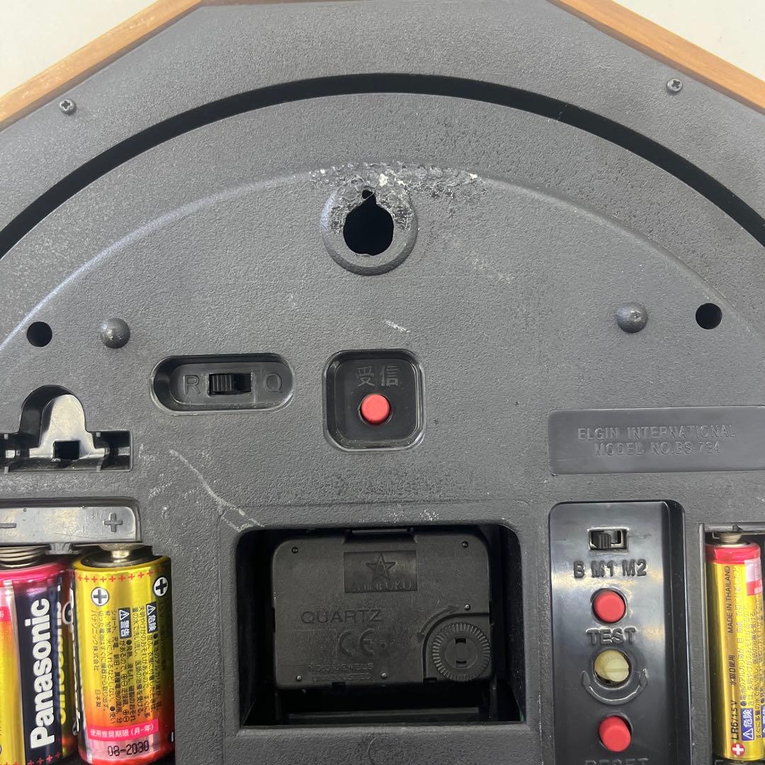 エルジン 壁掛け時計 メロディ時計 電波時計 野鳥