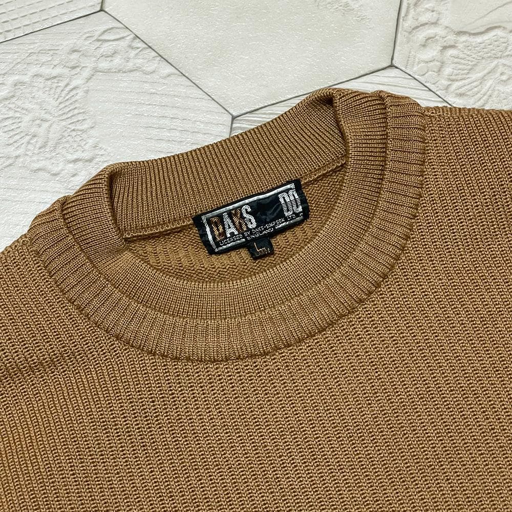 超美品！ダックス GOLF サガラ刺繍入り レイヤードネック リブニット L
