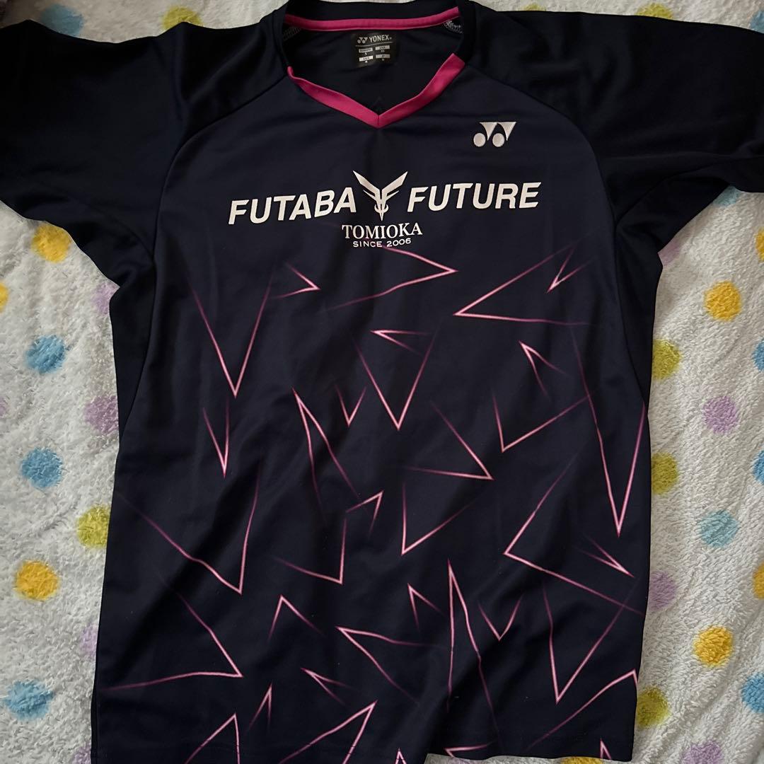 YONEX バドミントンシャツ ネイビー/ピンク ふたば未来学園