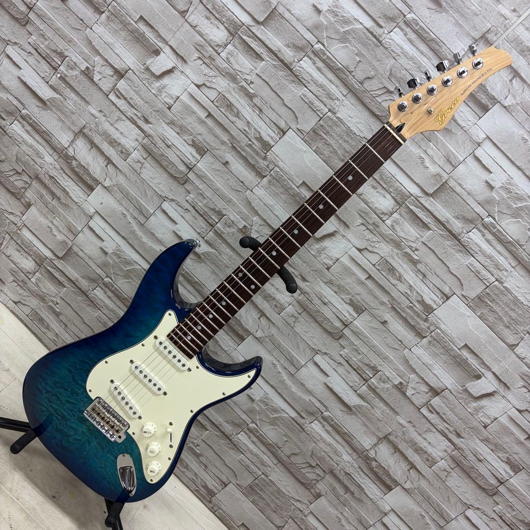 美品 Greco グレコ ストラトタイプ エレキギター WS-QT アクアブルー