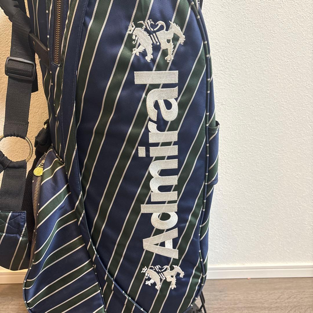 【中古】アドミラル キャディバッグ ネイビー系 ストライプデザイン