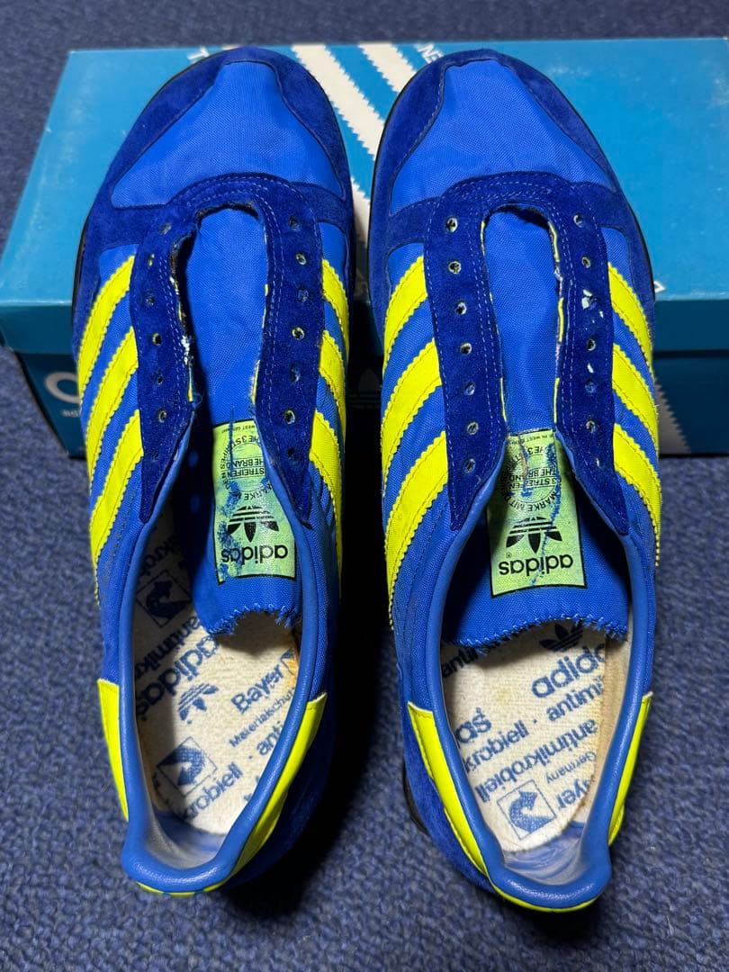 adidas 西ドイツ製1980年マラソンシューズ 青/黄 26.0cm