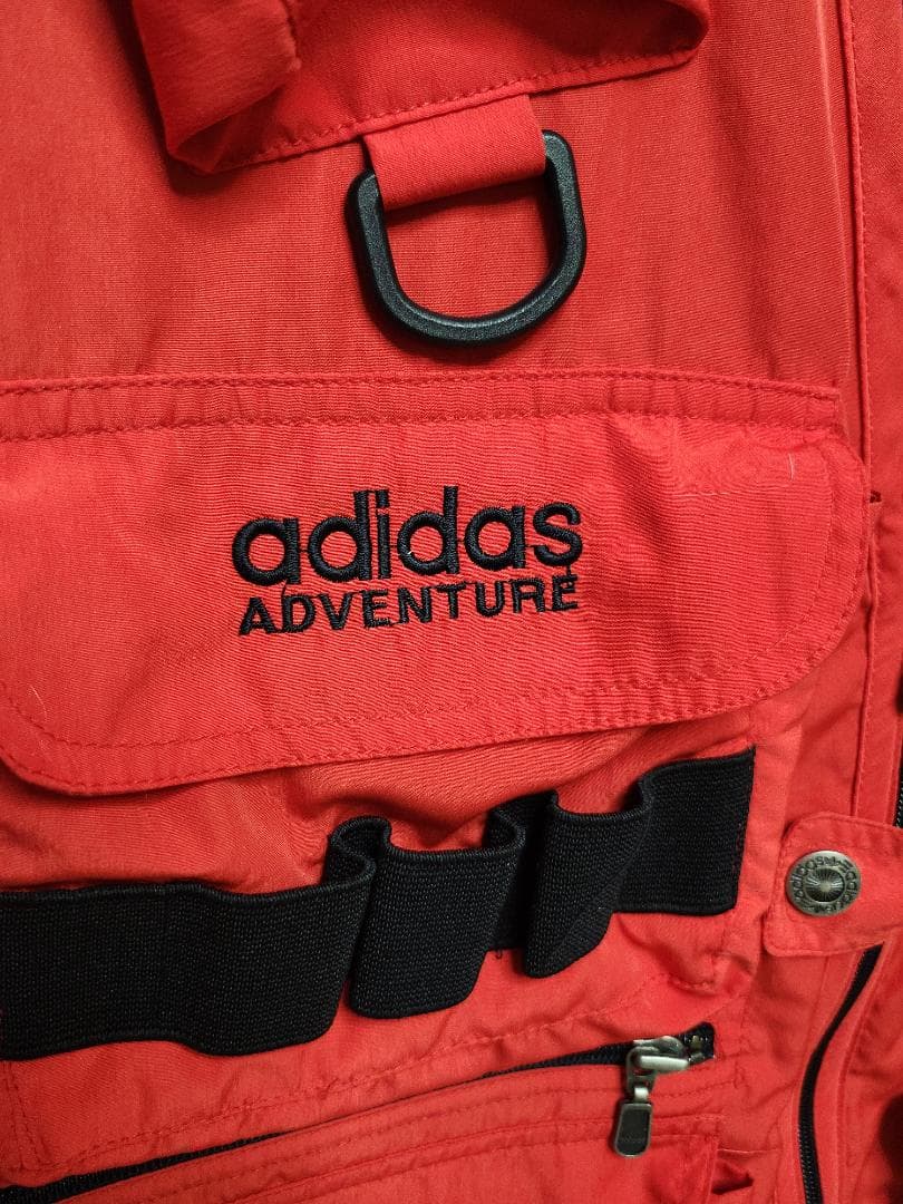 90ｓadidas ヴィンテージ　レッド　フィッシングベスト XL（105）