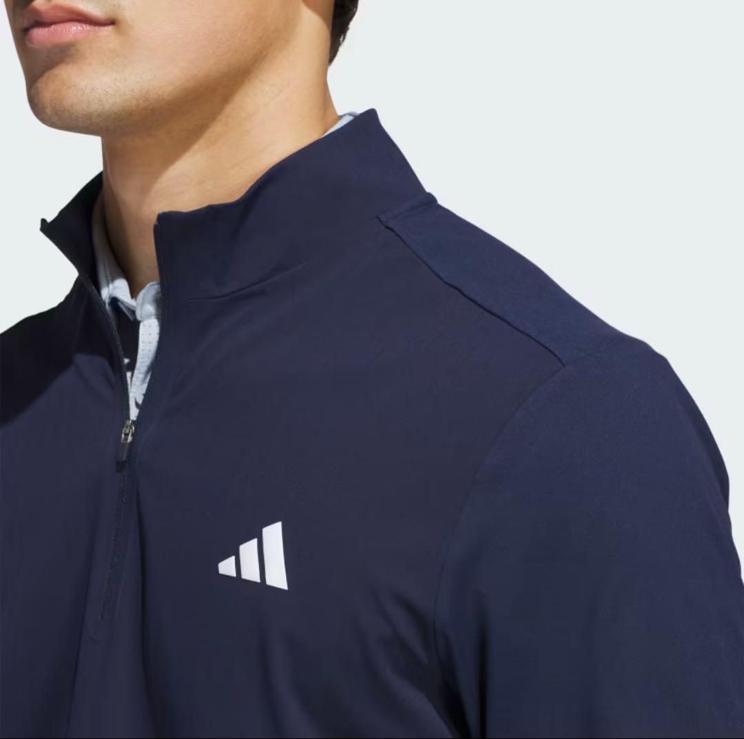 新品 adidas golf ネイビー ハーフジップジャケット M