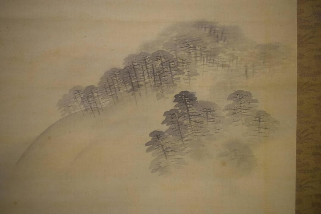 真作/久保田桃水/嵐峡/山水嵐山山水図/布袋屋掛軸HH-872