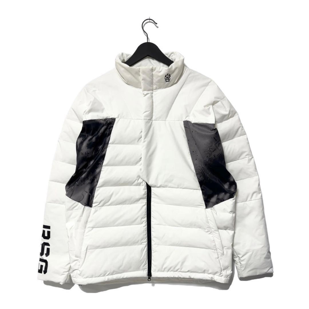 新品 ラッセルノ ゴルフ パデッド ジャケット ペイズリー ホワイト 2XL 7