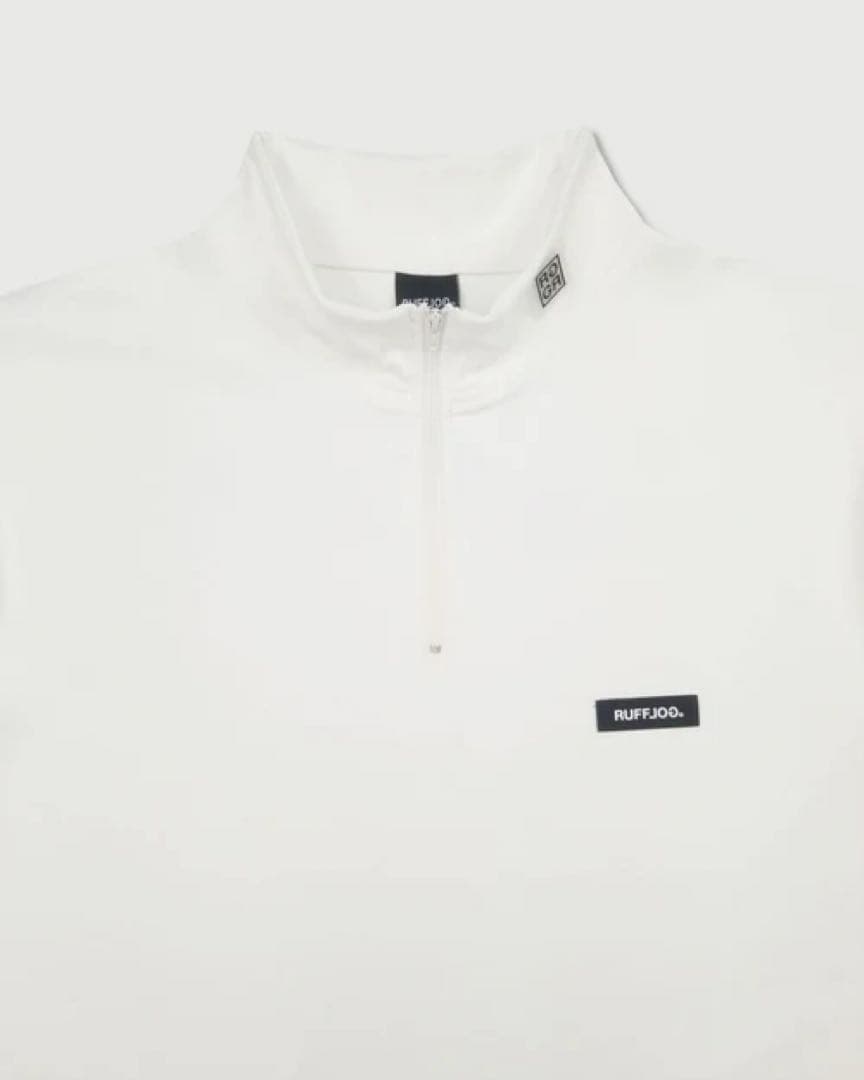 RUFFLOG HALF ZIP MOCK NECK SHIRT ホワイト