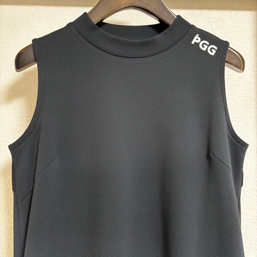 【美品】PGG パーリーゲイツ ハイネックノースリーブワンピース 黒 0