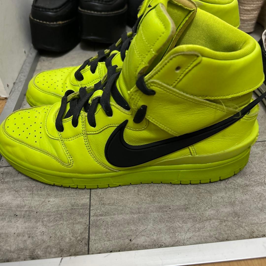 NIKE AMBUSH 蛍光イエロー ハイカットシューズ 箱あり