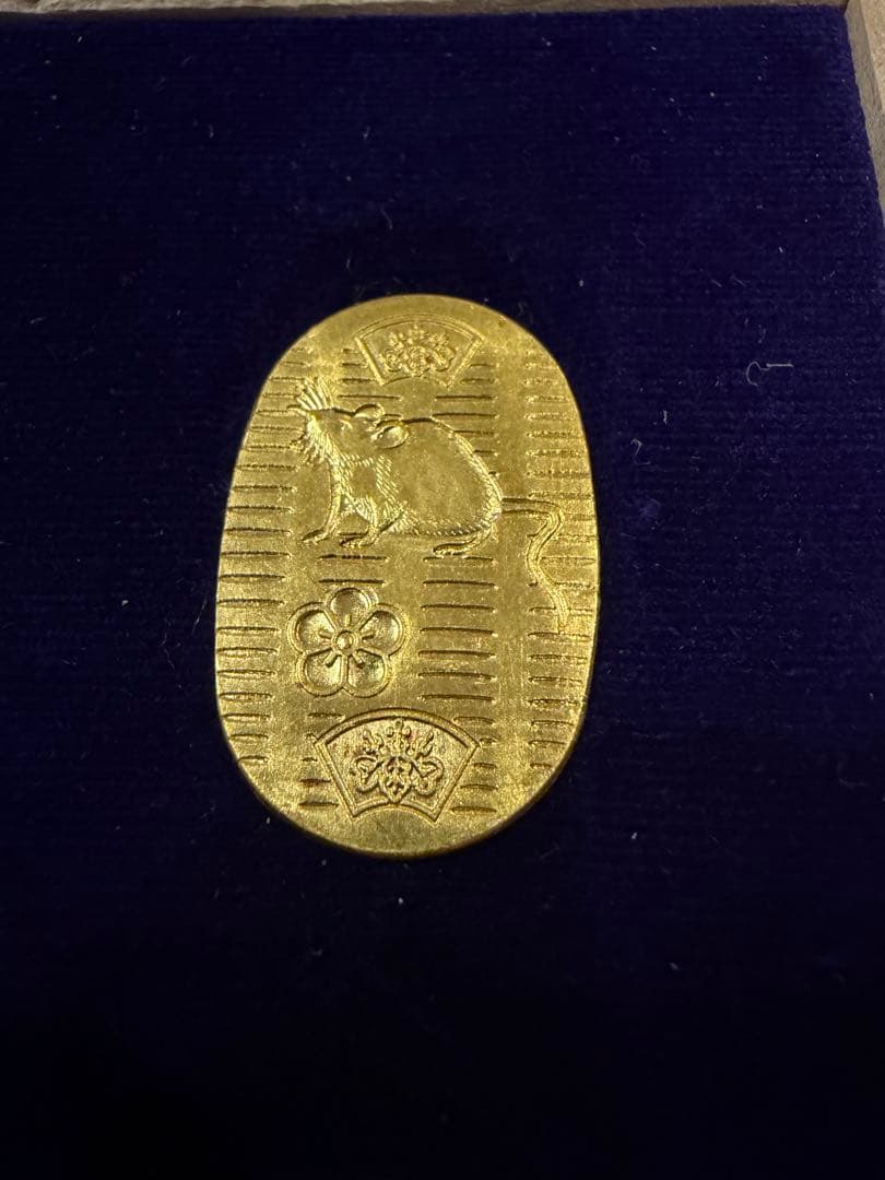 【希少】徳力純金 ネズミデザイン 小判型 純金 純銀セット