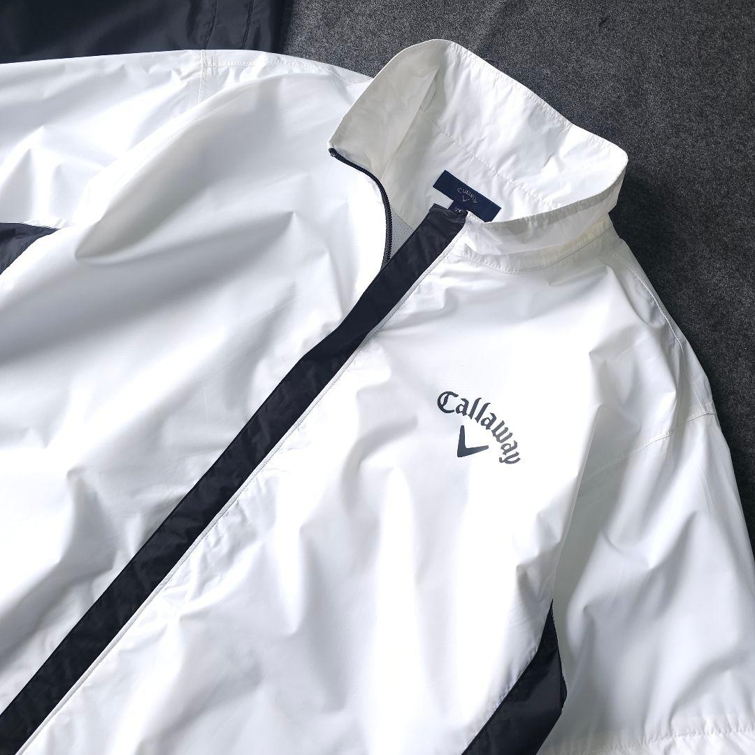極美品 3L Callaway Golf レインウェア上下セット 白黒 メンズ