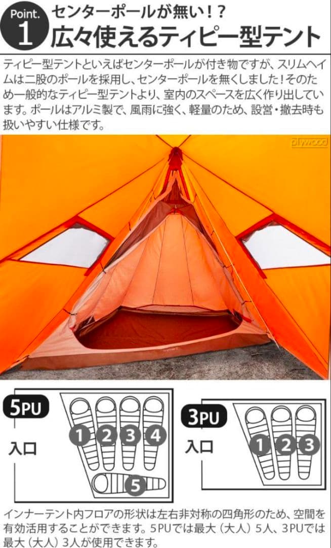 【お買い得！】Nordisk スリムヘイム 5PU