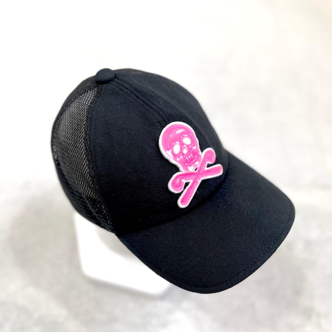 【MARK&LONA】SKULL MESH CAP BK/PINK M