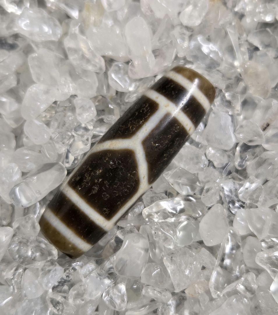 097　天珠　正統派　上質　亀甲長壽天珠　dzibeads　！
