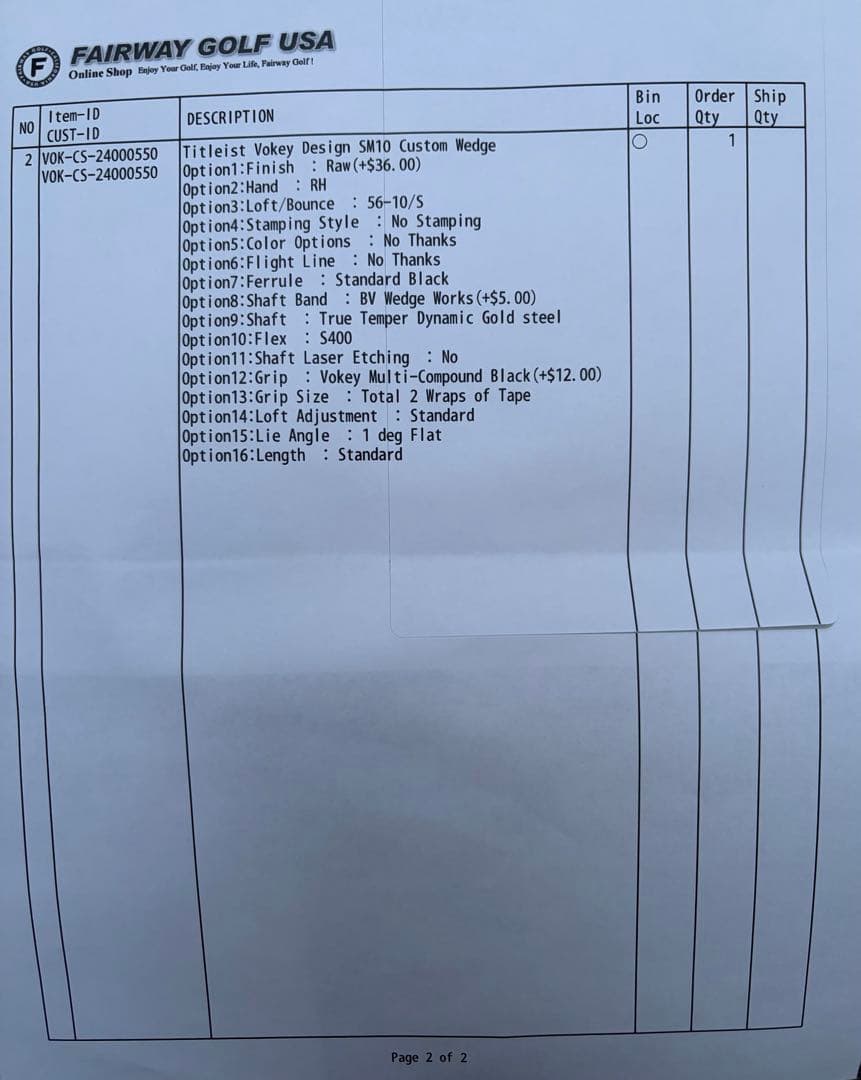 ボーケイsm10・ウェッジワークス ノーメッキ ダイナミックゴールド 3本セット
