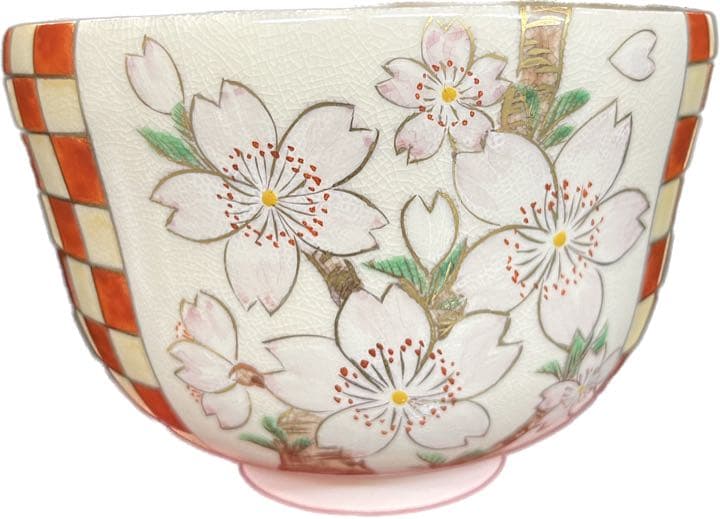 茶碗　春三花　梅桃桜　抹茶茶碗　抹茶碗　茶道具