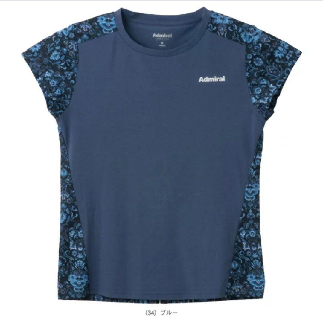 Admiral ブルー フラワーパターン Tシャツ