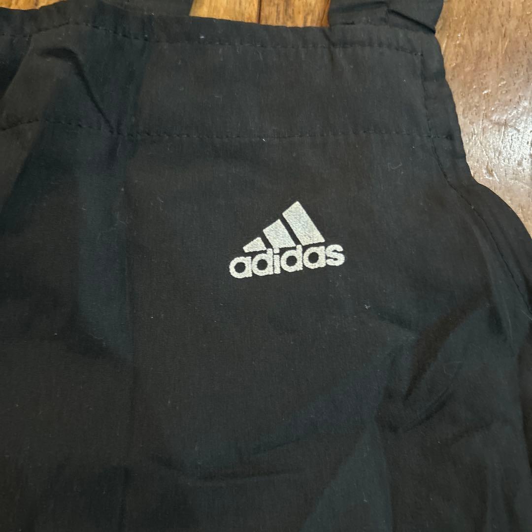 adidas ブラック ストライプ オーバーオール