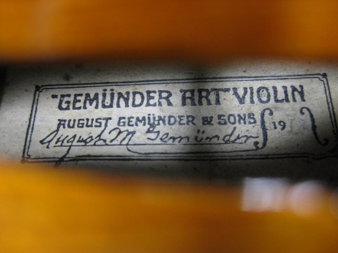 【Rubus型】 Gemünder Art Violin 1918 バイオリン