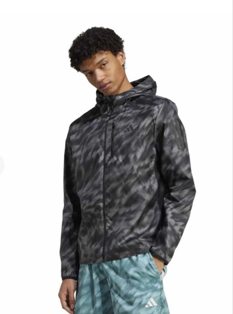 美品 adidas ランニングジャケット M ウインドブレーカー ウェア 黒