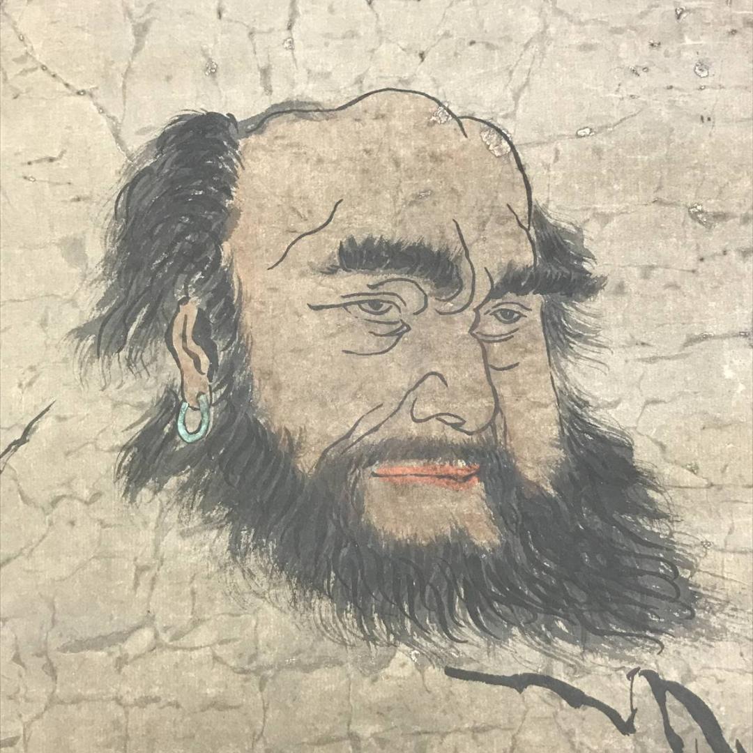 【複製】作者不詳/達磨図/ダルマ図/達磨大師/工芸品/掛軸/名家伝来AD-777