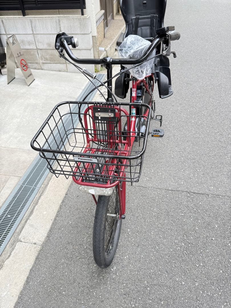 大阪府　子供乗せ　パナソニック　 電動アシスト自転車 赤 チャイルドシート付き