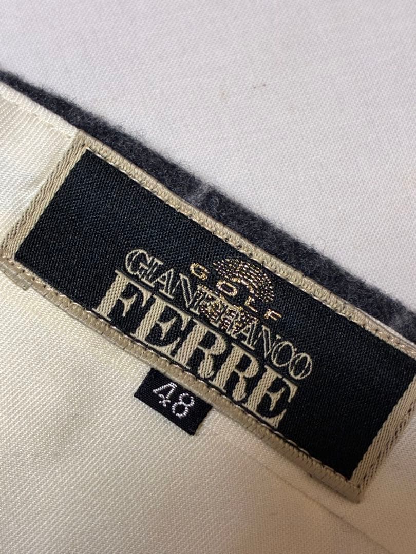 GIANFRANCO FERRE チェックウール スラックス 48 日本製