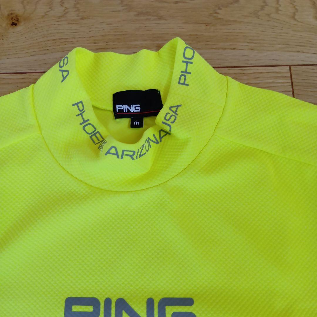 PING 蛍光イエロー ゴルフシャツ M