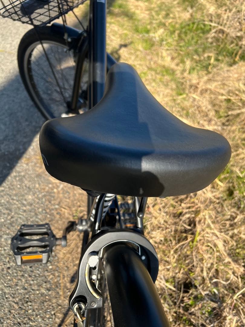 名古屋市内お届け無料黒いシティサイクル 27インチ バスケット付き