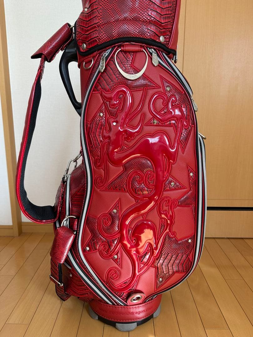 ✴︎美品✴︎ ダンスウィズドラゴン ゴルフバッグ クロコ型押し レッド