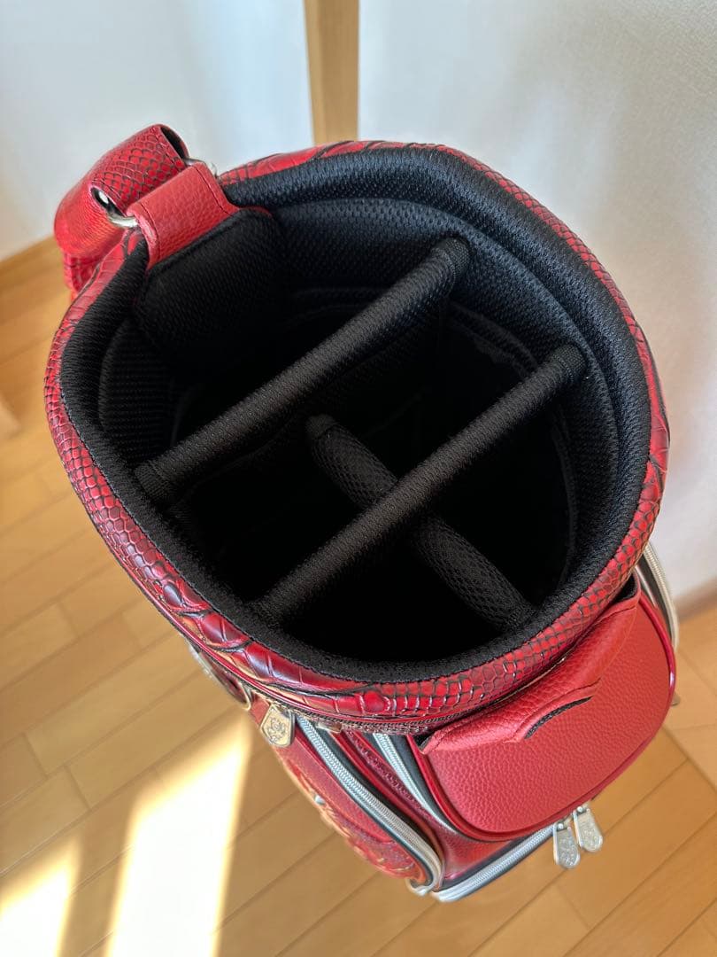 ✴︎美品✴︎ ダンスウィズドラゴン ゴルフバッグ クロコ型押し レッド