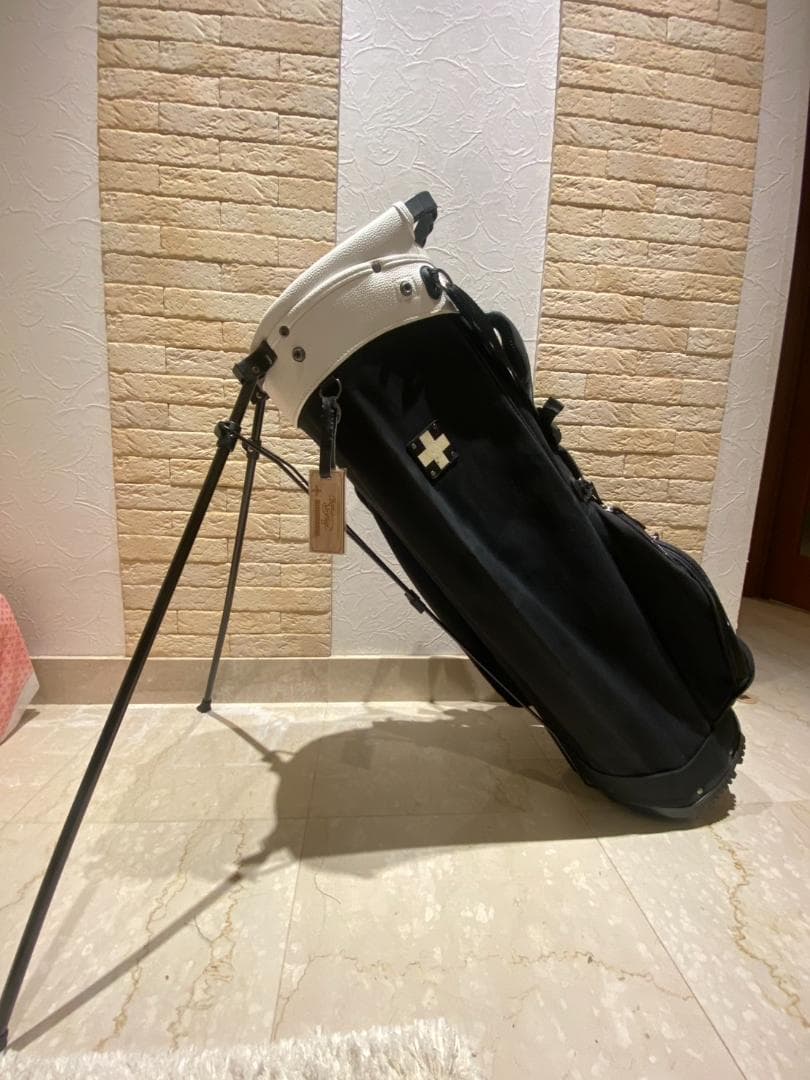 木の庄スタンド式黒ゴルフバッグ