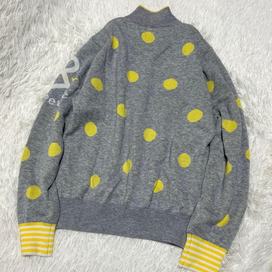美品★and per se アンパスィ ハーフジップ セーター ドット柄　グレー